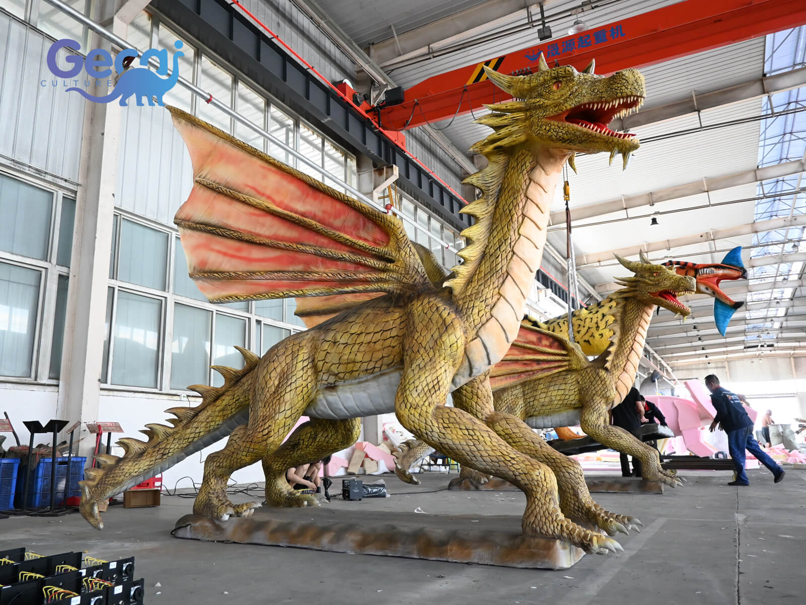 Giant Animatronic Brown Dragon for Park