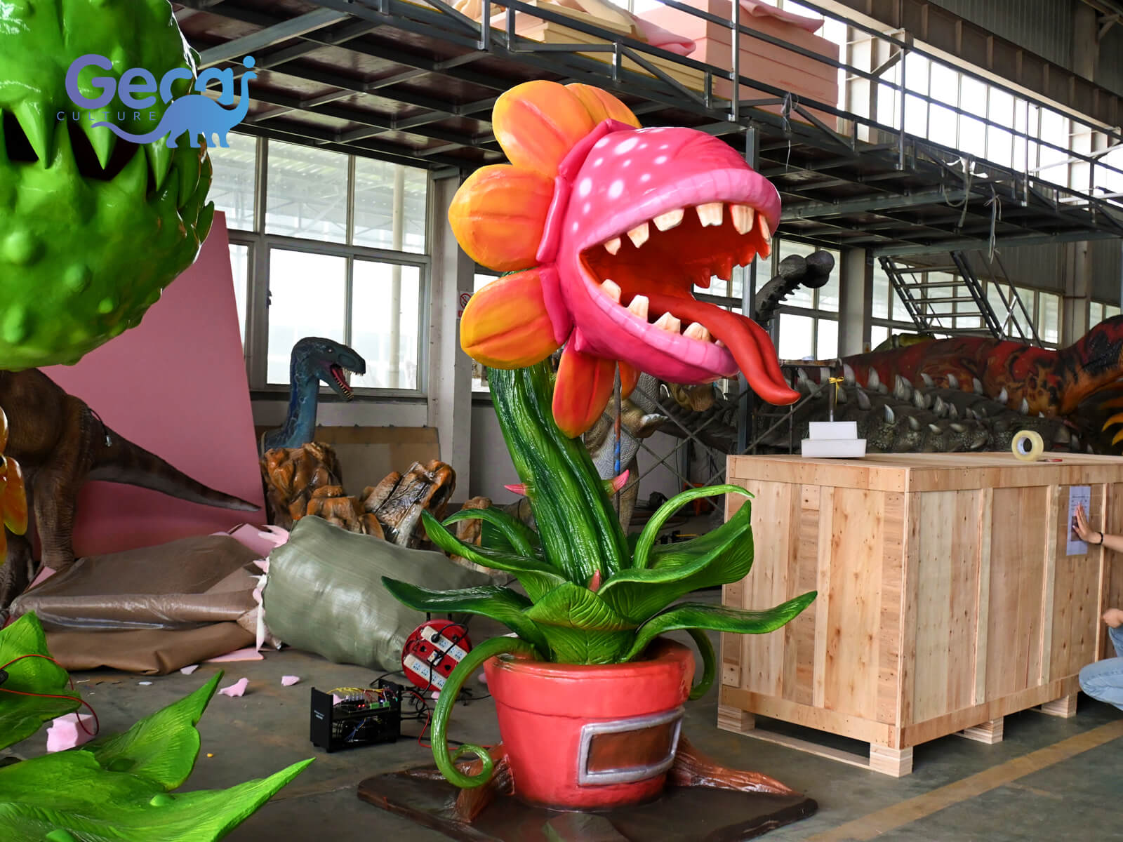 Cartoon Animatronic Piranha Plant for Park