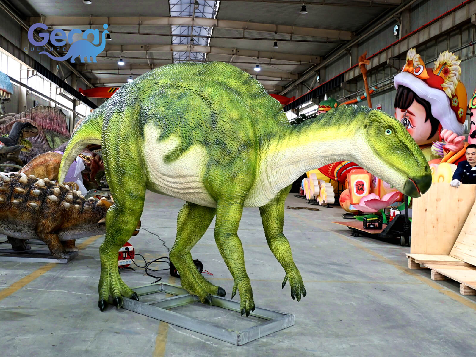 Lifelike Animatronic Iguanodon for Museum