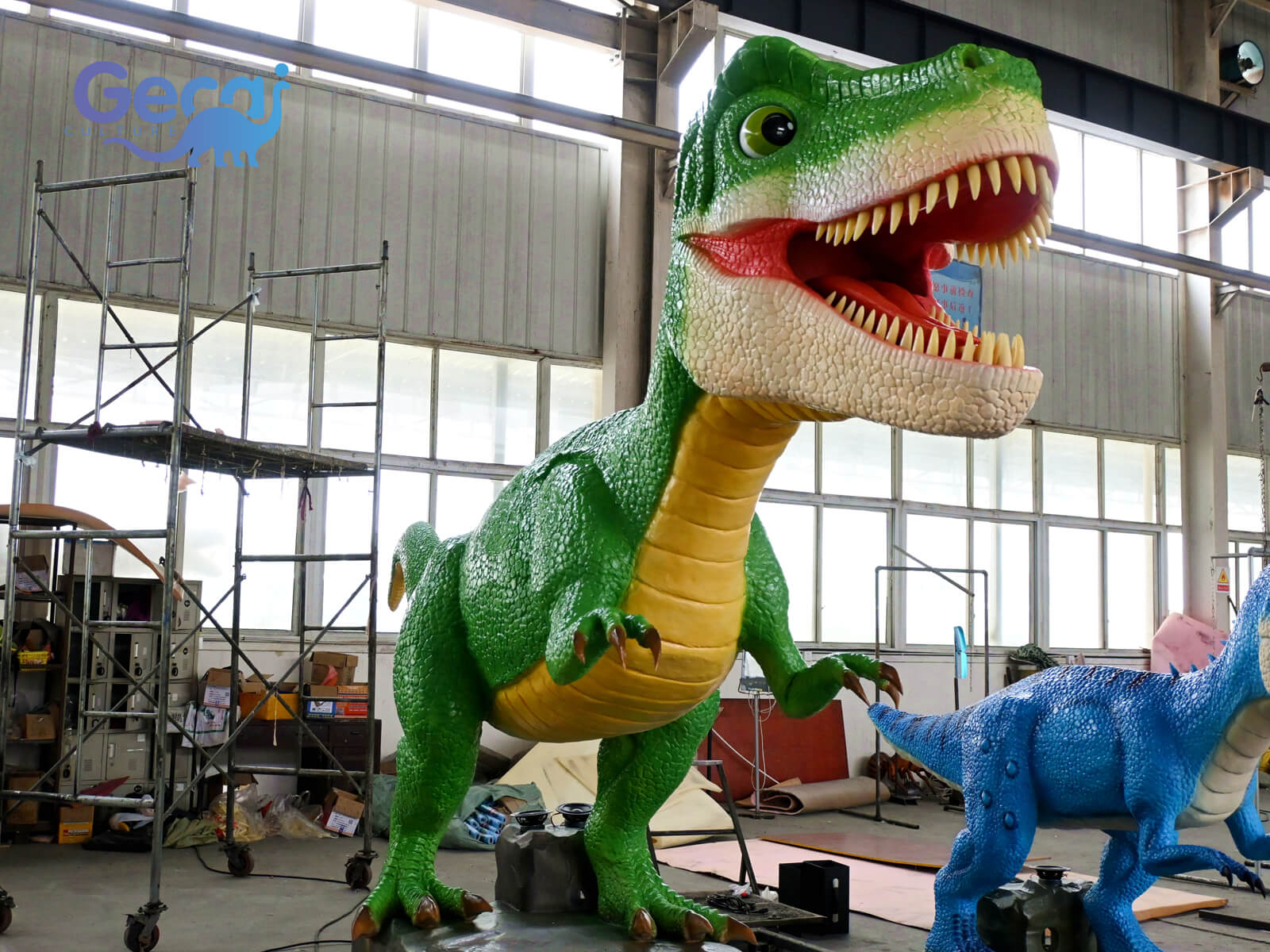 Green Story-talking Cartoon Animatronic Dinosaur