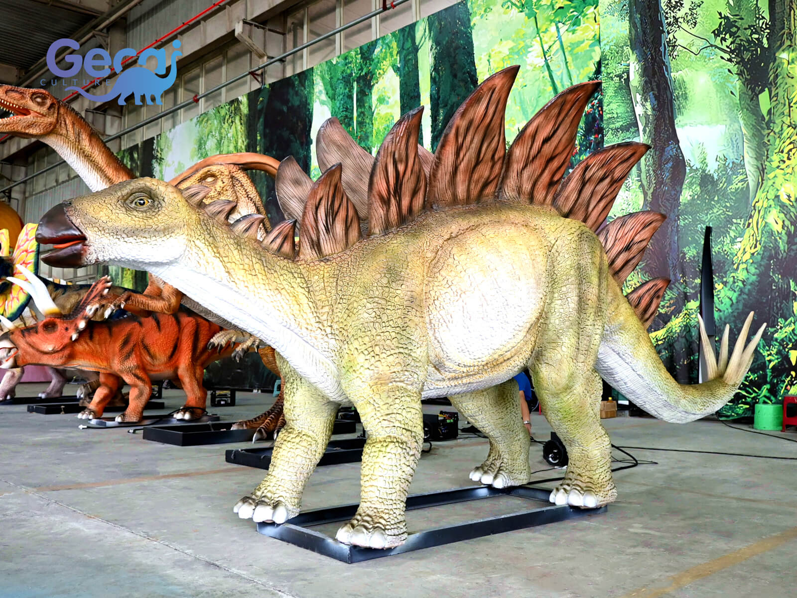 Realistic Animatronic Dinosaurs Stegosaurus Statue for Museum