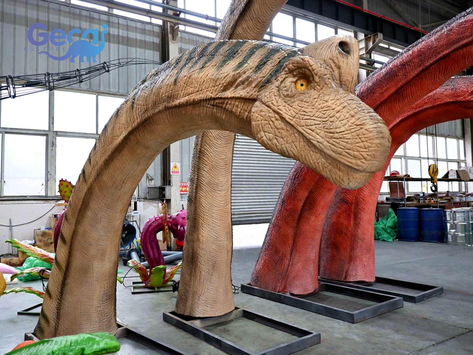 Brown Animatronic Brachiosaurus Head