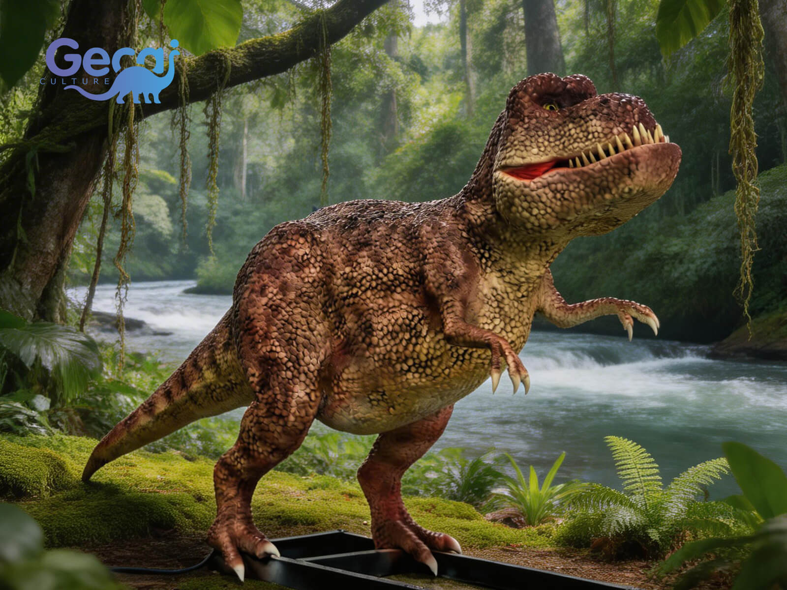 Cartoon Brown Animatronic Dinosaur for Theme Park