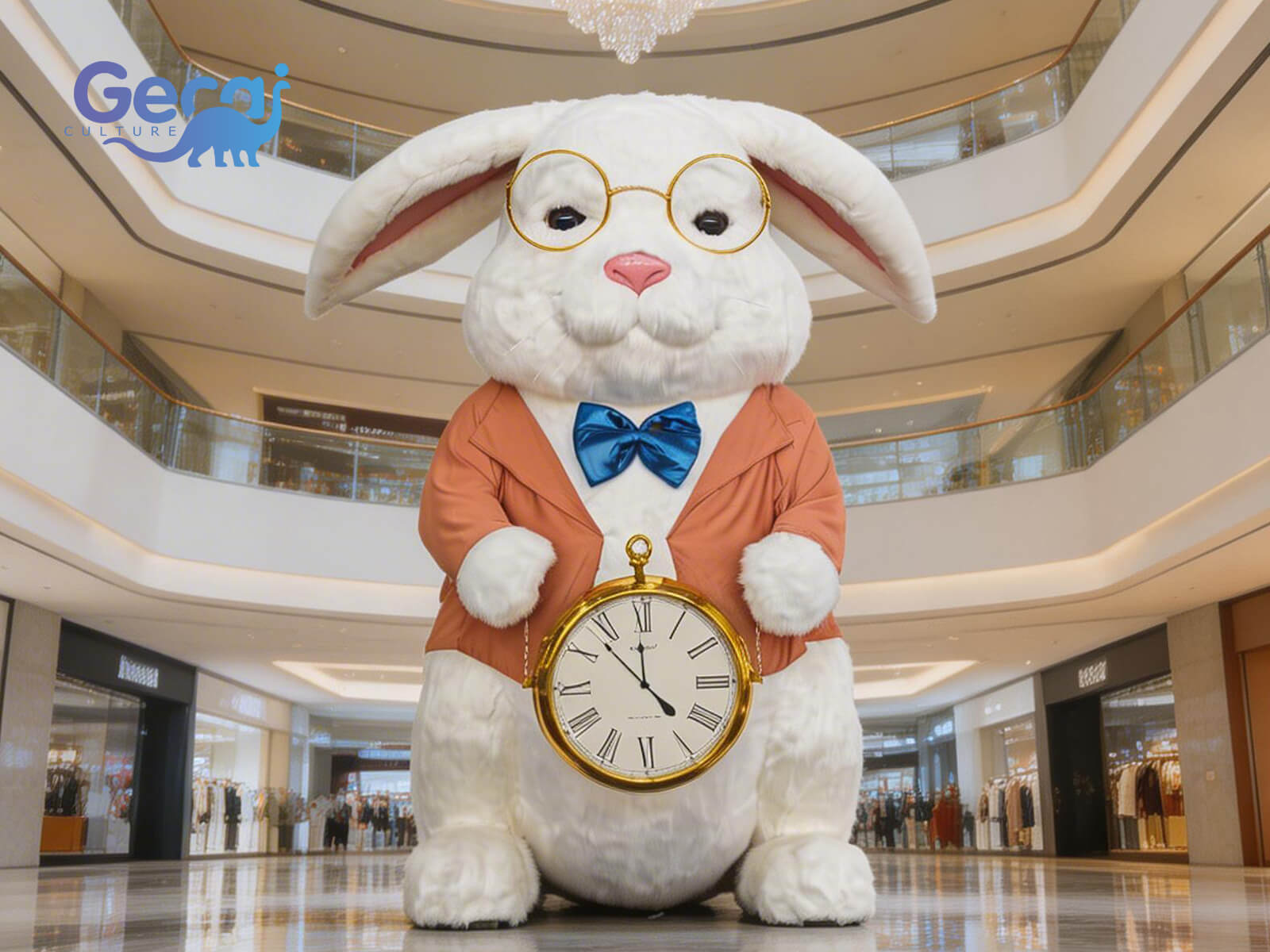 Cute Giant Cartoon Animatronic Rabbit Model