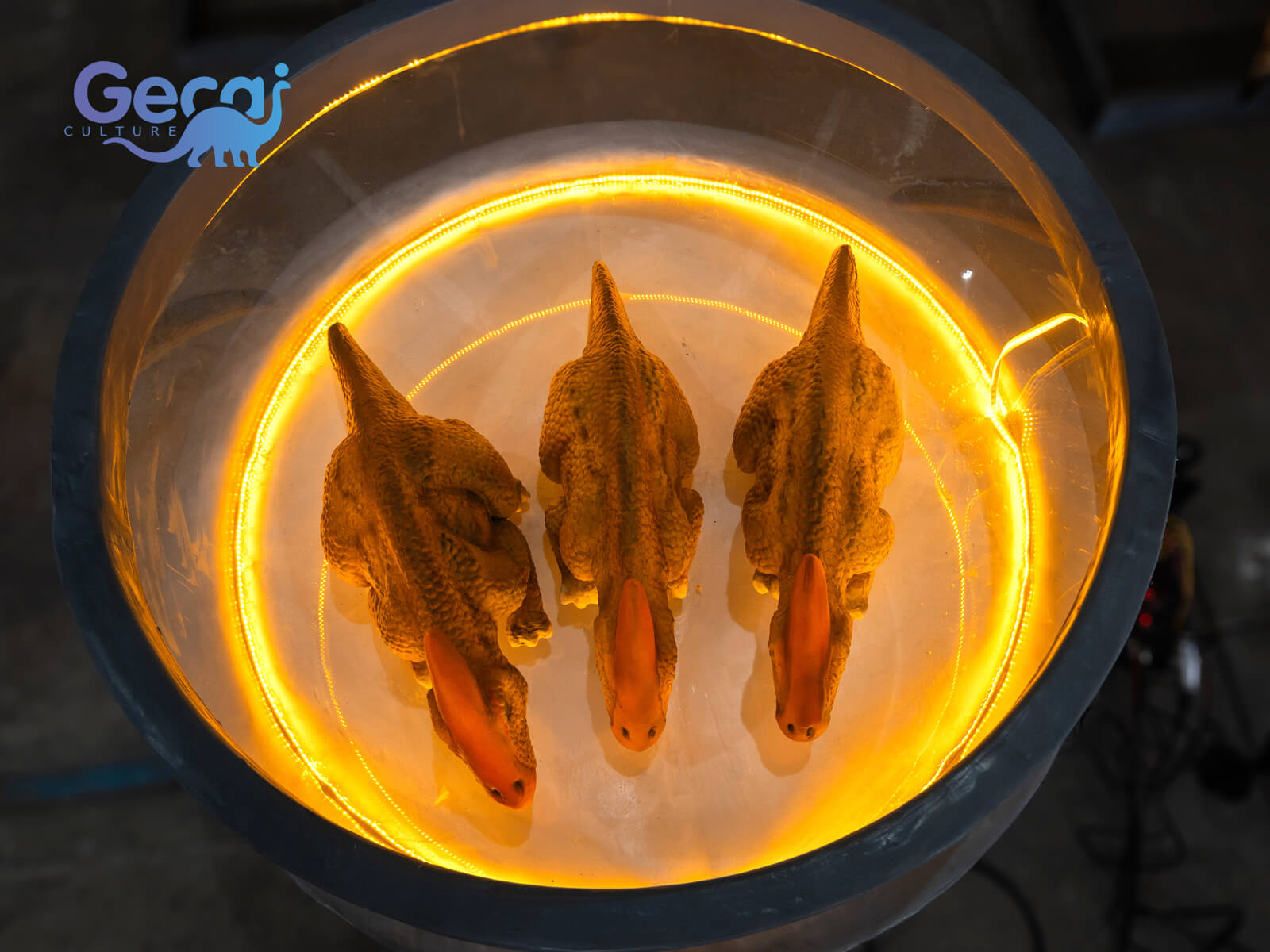 Realistic Animatronic Parasaurolophus Incubator