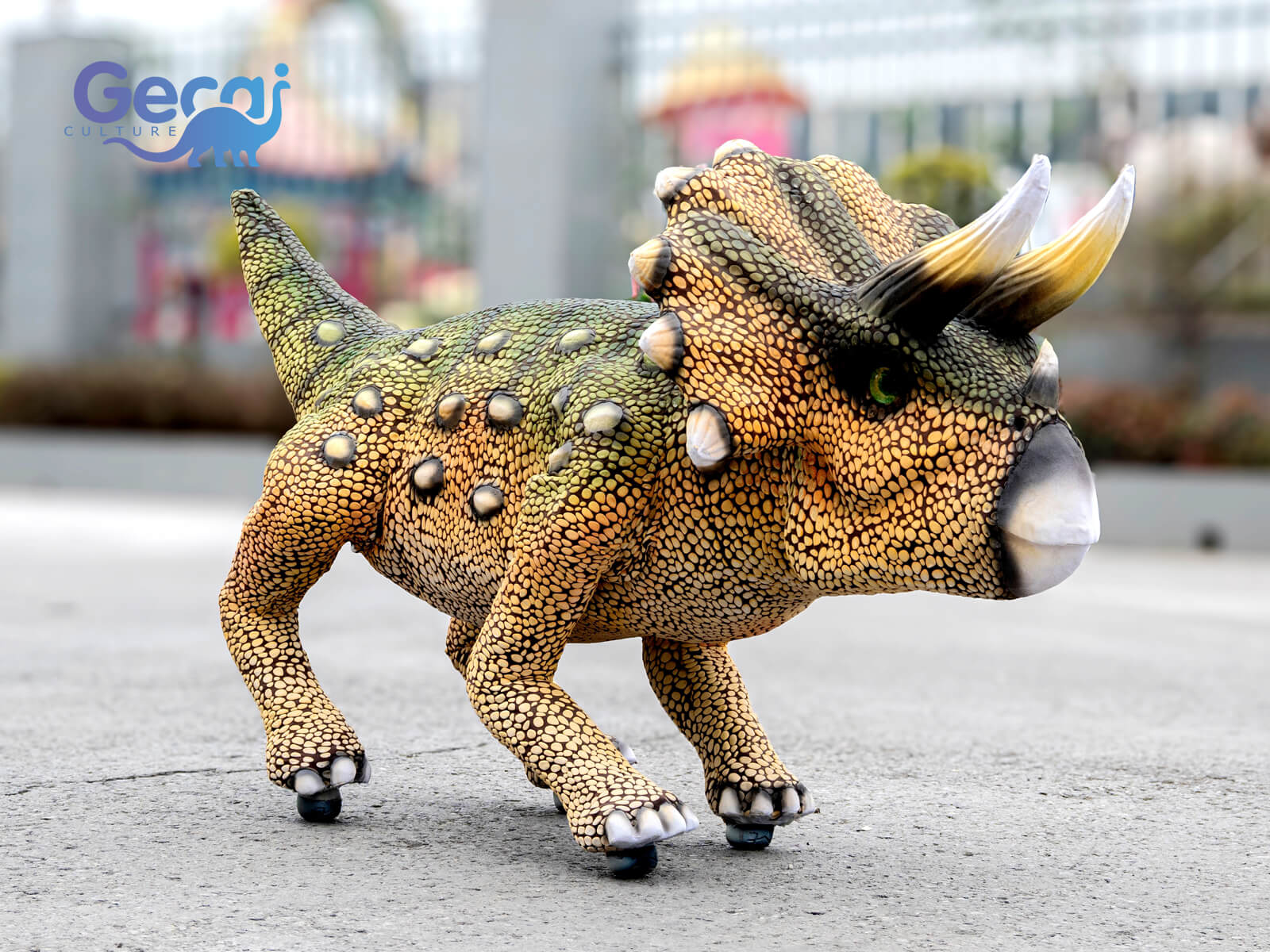 The Cute Animatronic Triceratops Robot is a charming and interactive display designed for exhibitions, science centers, and family-friendly attractions. Featuring a friendly cartoon-inspired design, soft contours, and smooth robotic movements, this model transforms the classic Triceratops into an approachable and engag...