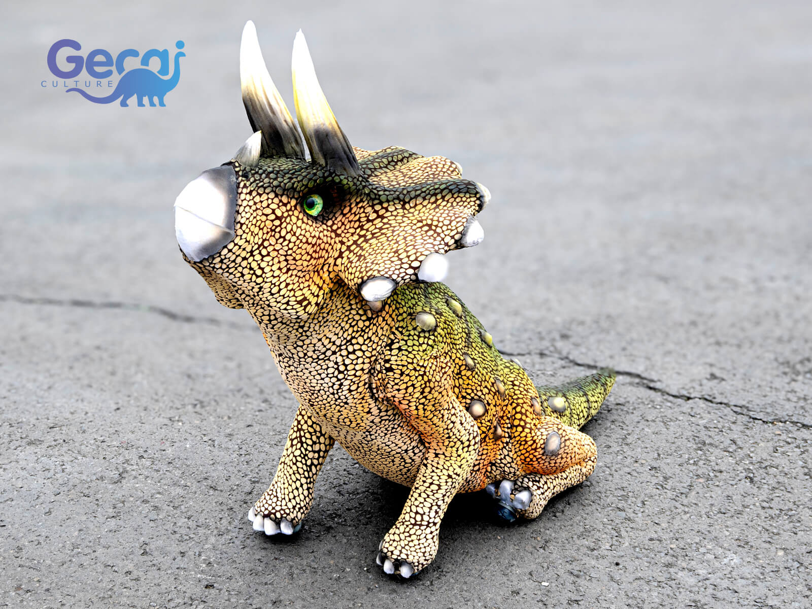 Cute Animatronic Triceratops Robot for Exhibition