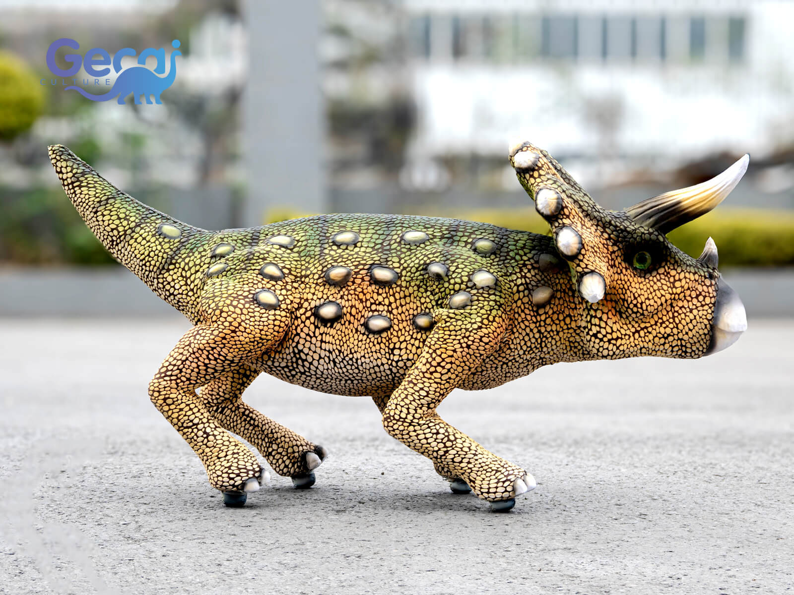 Cute Animatronic Triceratops Robot for Exhibition