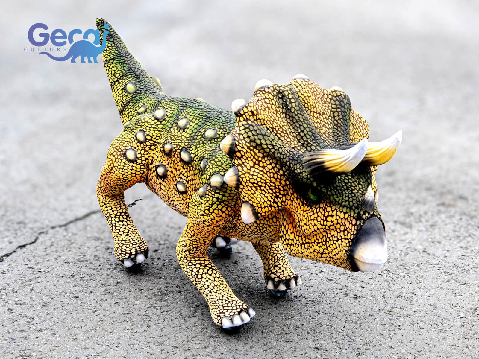 Cute Animatronic Triceratops Robot for Exhibition