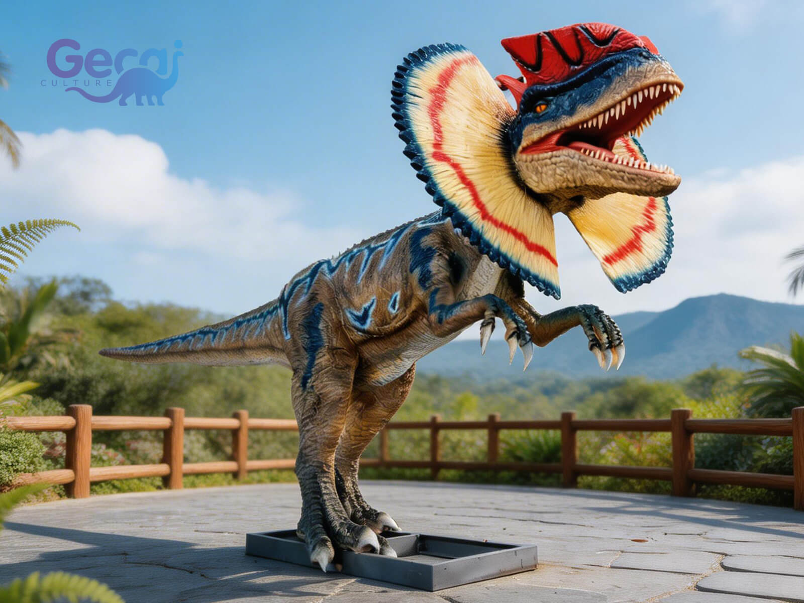 Dilophosaurus Dinosaur Animatronic Statue for Park