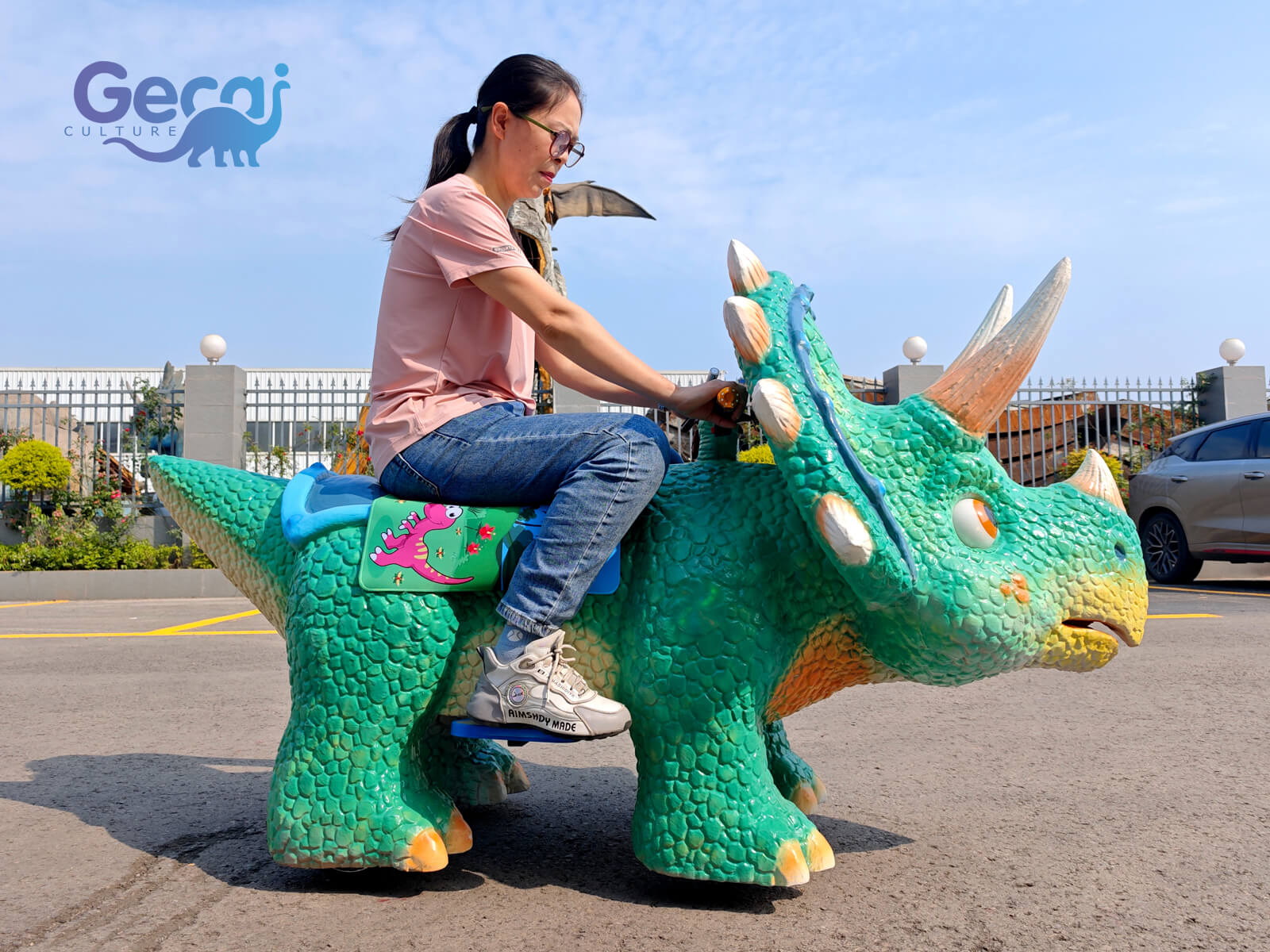 Cute Cartoon Triceratops Dinosaur Scooter