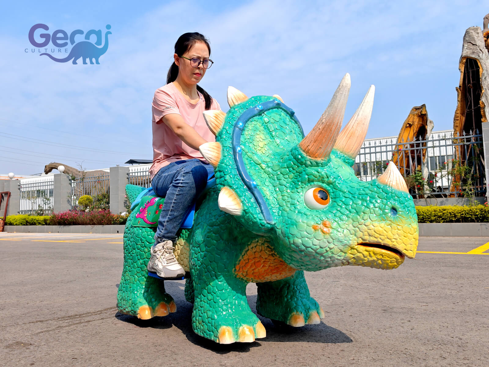 Cute Cartoon Triceratops Dinosaur Scooter