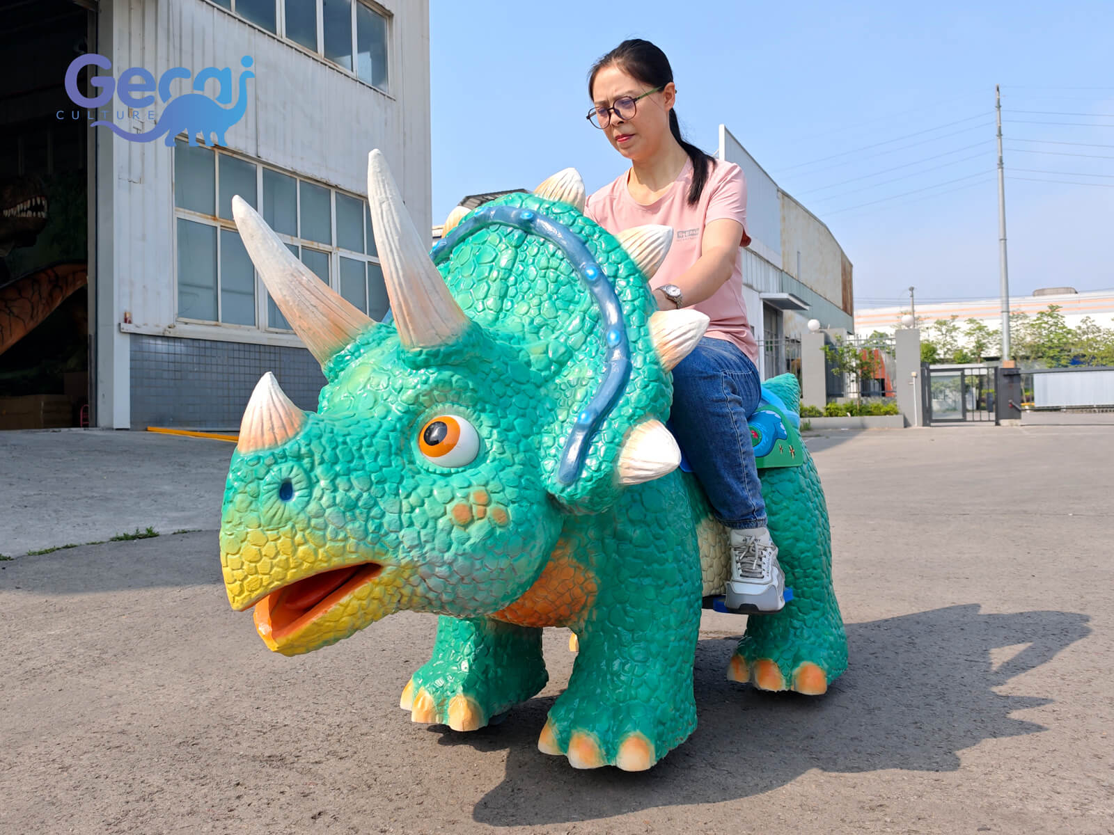 Cute Cartoon Triceratops Dinosaur Scooter