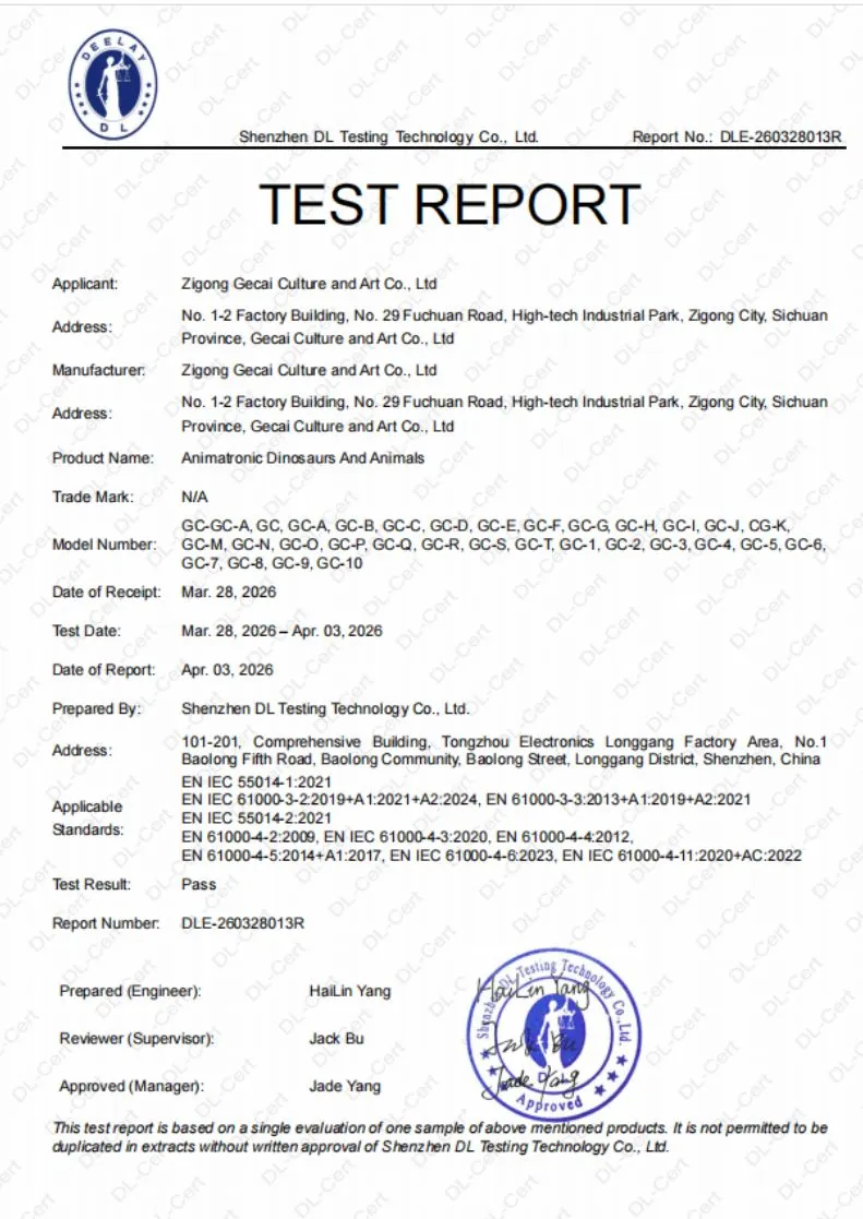 Animatronic Model Test Report