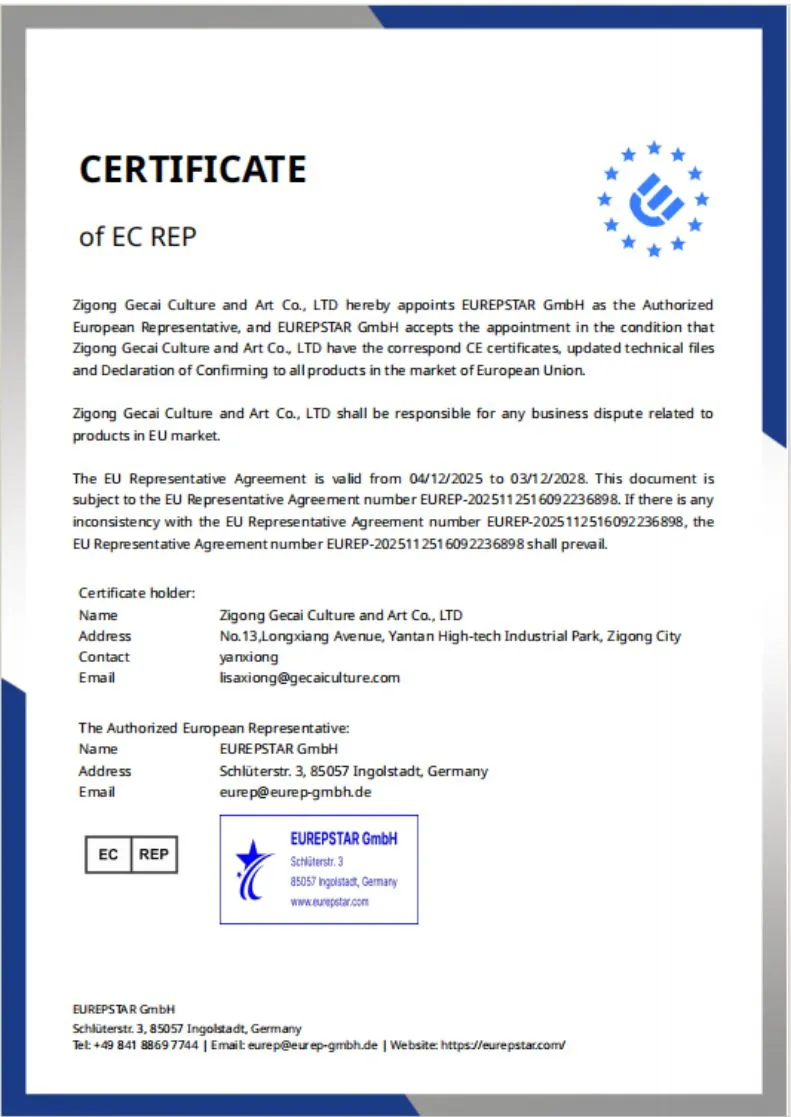 EU Authorized Representative Certificate