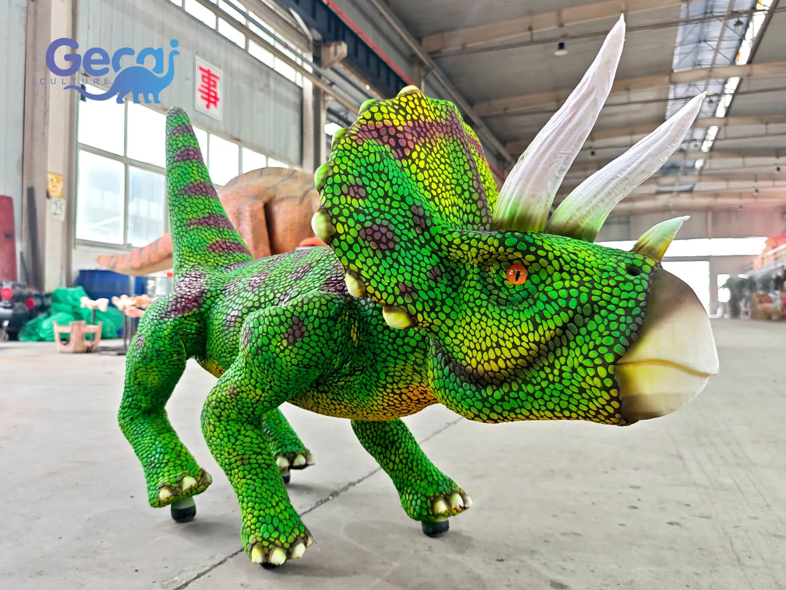 GeCai Culture manufactures advanced robot dinosaurs with realistic walking movement, sound effects, interactive functions, and intelligent control systems for theme parks, exhibitions, museums, and entertainment attractions.
