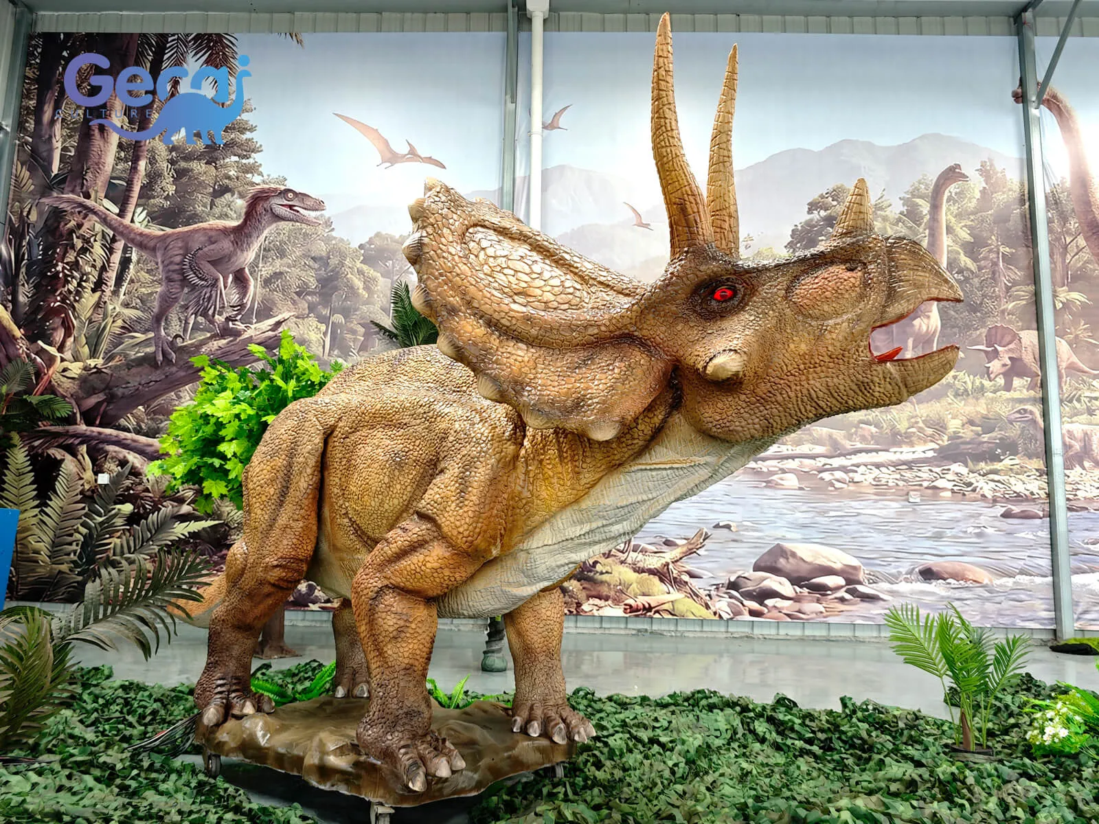 Servo Motor Animatronic Triceratops for Sale