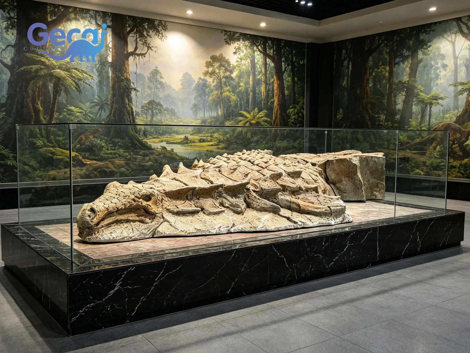 Ankylosaurus dinossauro fóssil réplica para parque