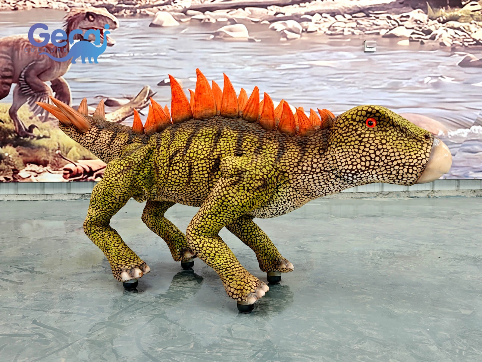 GeCai Culture manufactures advanced robot dinosaurs with realistic walking movement, sound effects, interactive functions, and intelligent control systems for theme parks, exhibitions, museums, and entertainment attractions.