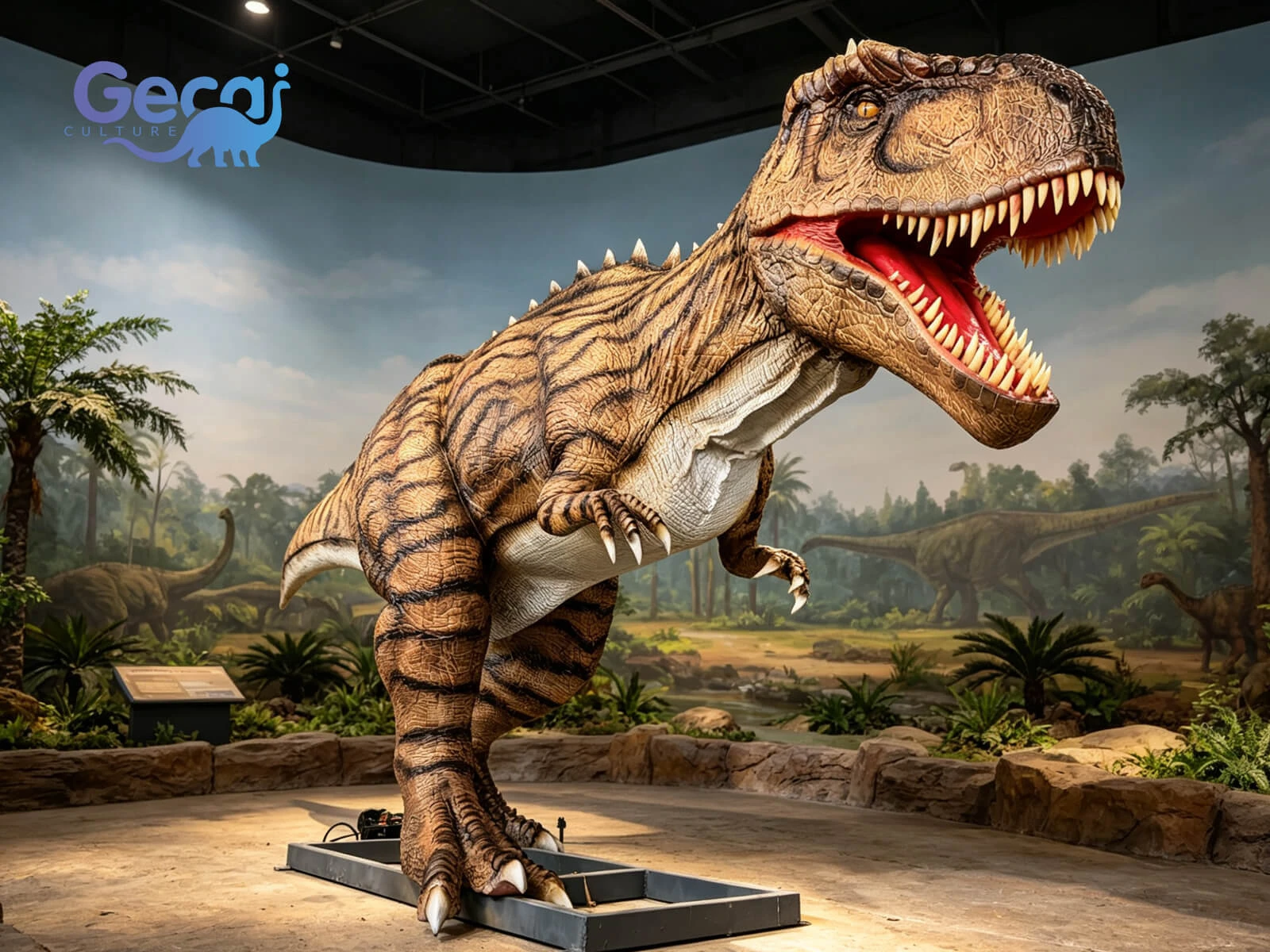 GeCai Culture is a leading animatronic dinosaur manufacturer specializing in realistic animatronic dinosaurs, life size dinosaur models, robotic dinosaurs, and custom dinosaur attractions for theme parks, museums, exhibitions, and entertainment venues worldwide.