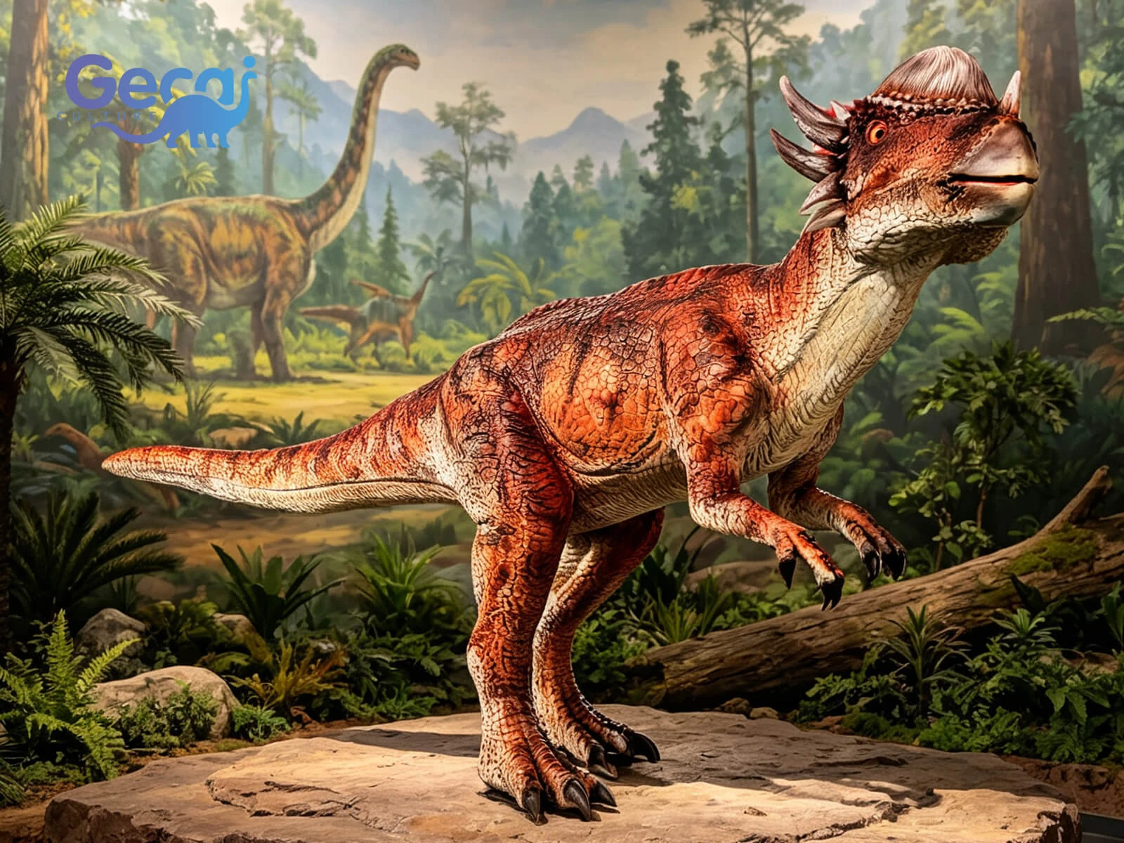 GeCai Culture is a leading animatronic dinosaur manufacturer specializing in realistic animatronic dinosaurs, life size dinosaur models, robotic dinosaurs, and custom dinosaur attractions for theme parks, museums, exhibitions, and entertainment venues worldwide.