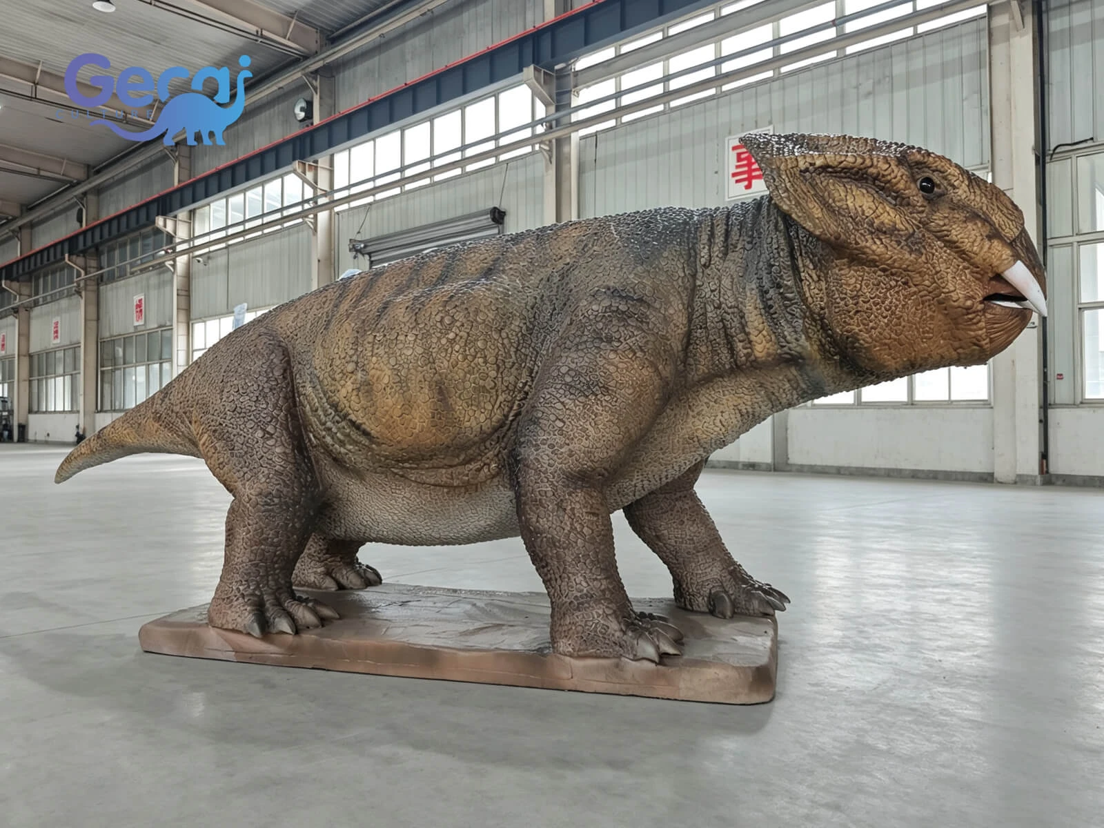 Realistic animatronic Lystrosaurus for theme parks and museums with lifelike movements and custom designs for prehistoric exhibitions.